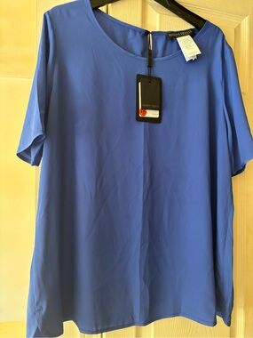 Marina Rinaldi Electric Blue Short Sleeve Blouse